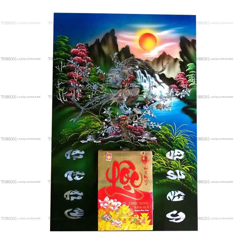 Đốc lịch sơn mài cẩn ốc con trĩ