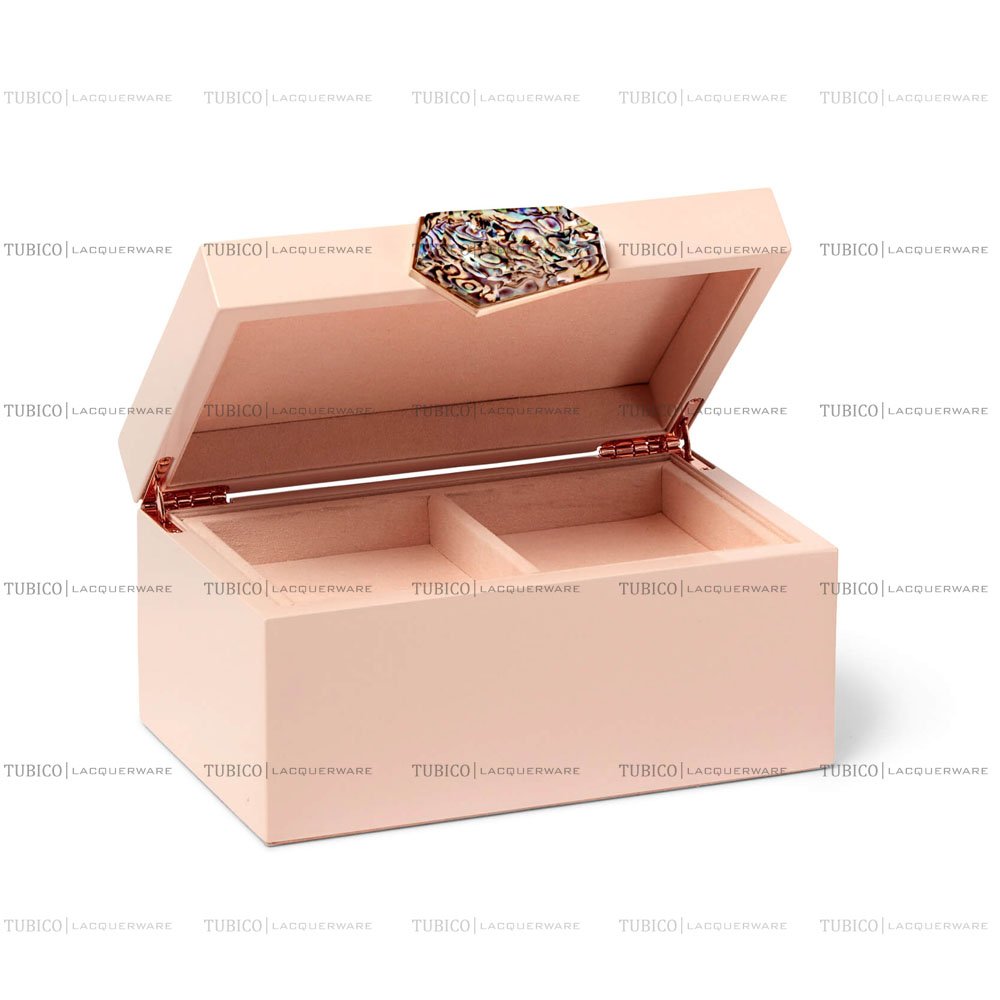 Hộp sơn mài đựng nữ trang đính decor